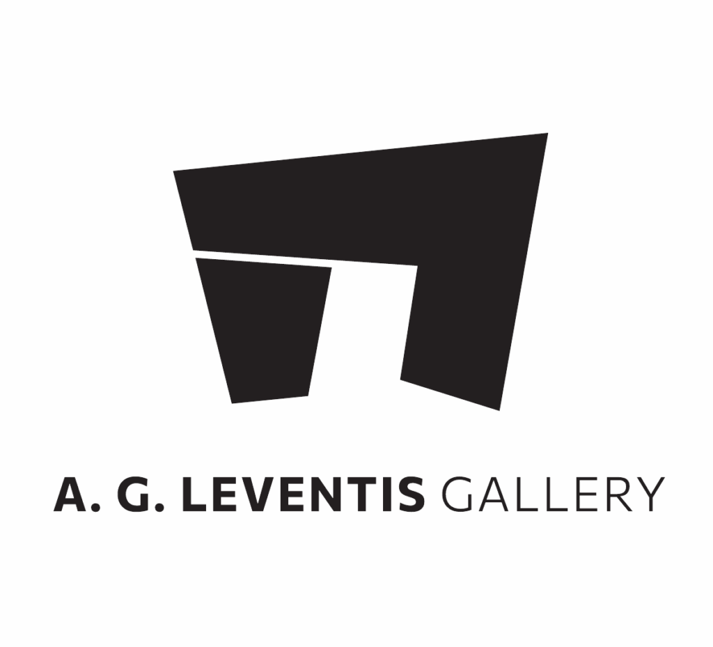 sans serif typography logo with A. G. LEVENTIS GALLERY in a clean, modern layout